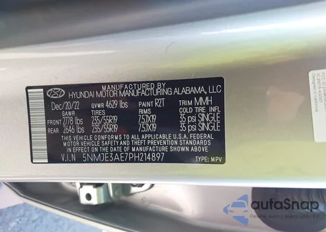 2023 Hyundai Tucson Limited z USA, uszkodzony, nr VIN 5NMJE3AE7PH214897